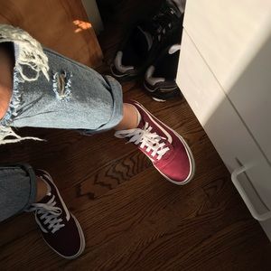 Maroon Vans Low
